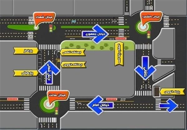 تغییر جهت خیابان‌های ارتش شمالی و خاقانی تبریز از پنجشنبه
